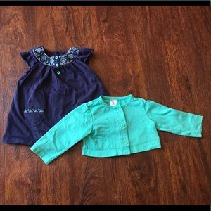 🚫SOLD🚫 Blue Geoprint 6 Month Carter’s Dress Set